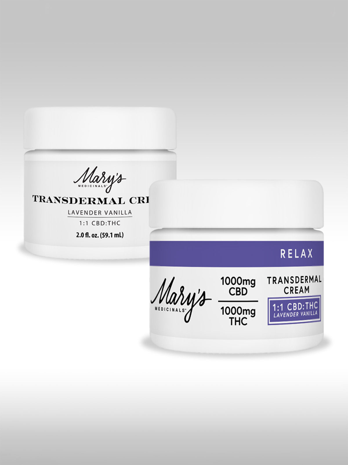 Mary's Medicinals - Transdermal Cream - Relax 1:1 Lavender (1000mg CBD : 1000mg THC) 2oz