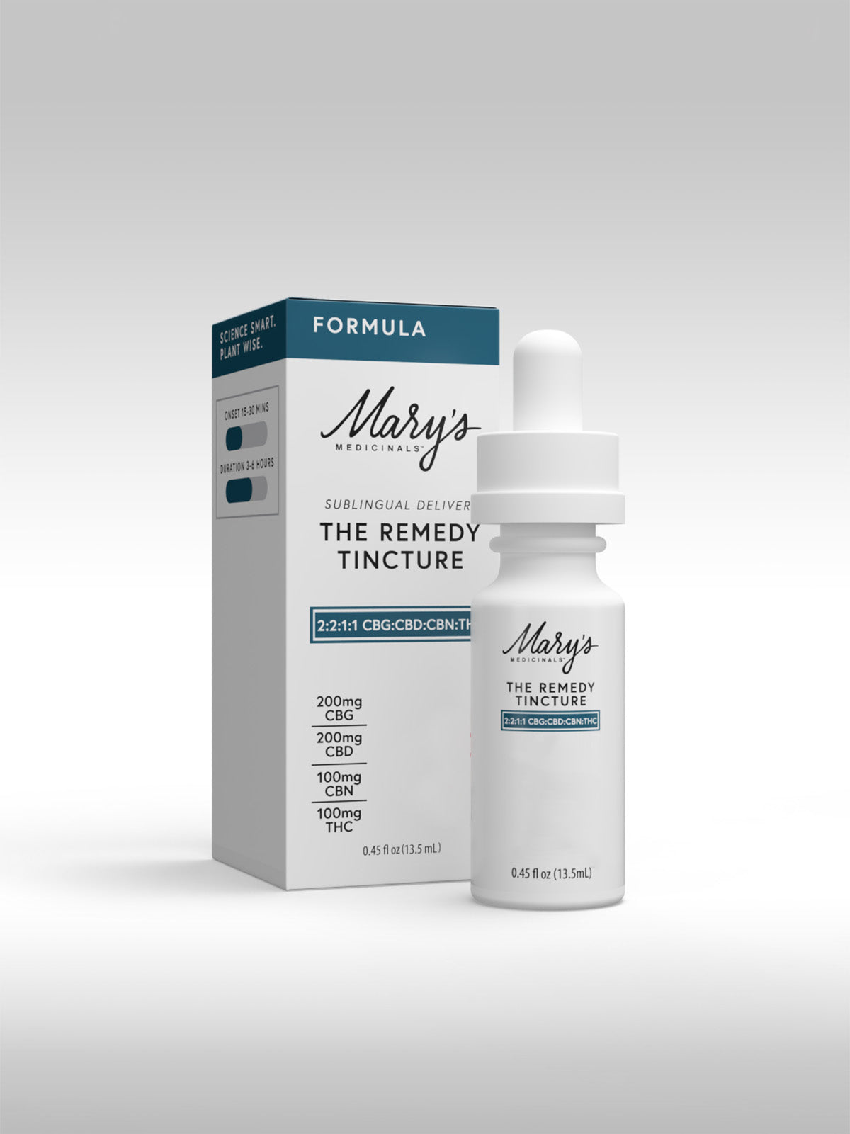 Mary's Medicinals - Remedy Tincture - Formula 4:4:2:1:1 (200mg CBD 200mg CBD 100mg CBN 50mg THCa 50mg THC) 0.45oz