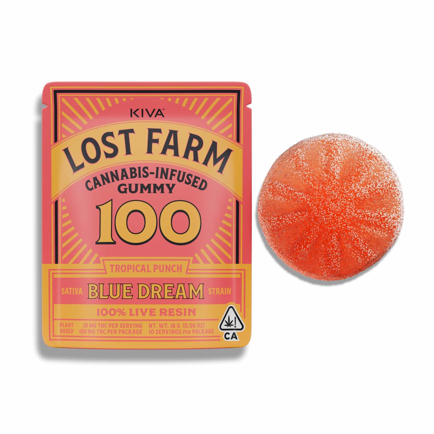 Lost Farm - Tropical Punch Blue Dream - One Piece Live Resin Gummies - 100mg