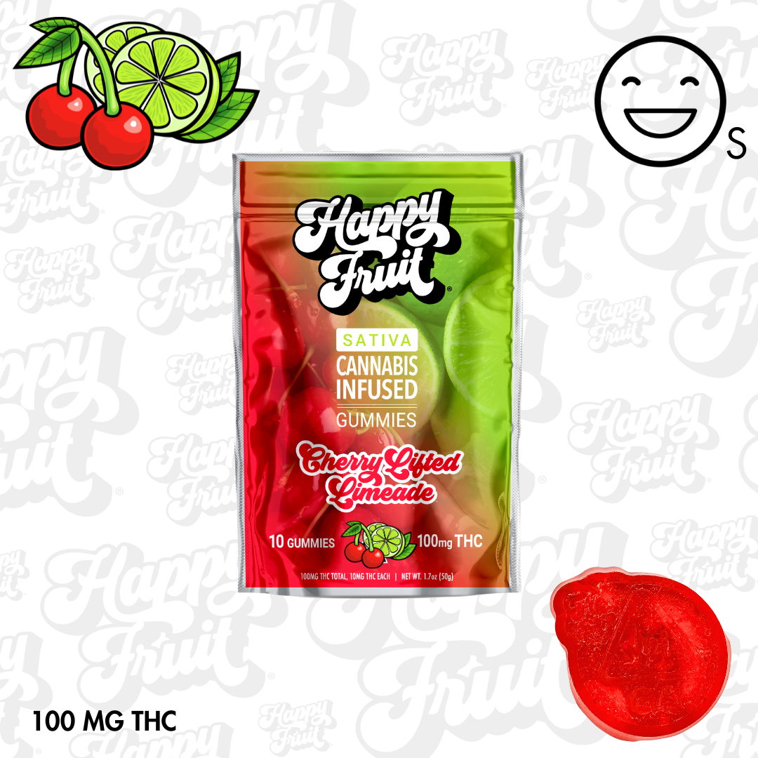 Cherry Lifted Limeade Gummies : 100mg THC