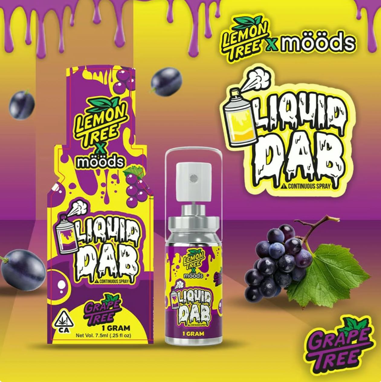 Moods x Lemon Tree - Liquid Dab Spray - Grape Tree 800mg