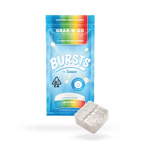 Bursts Mystery Flavor - 100MG Live Resin Infused Edibles
