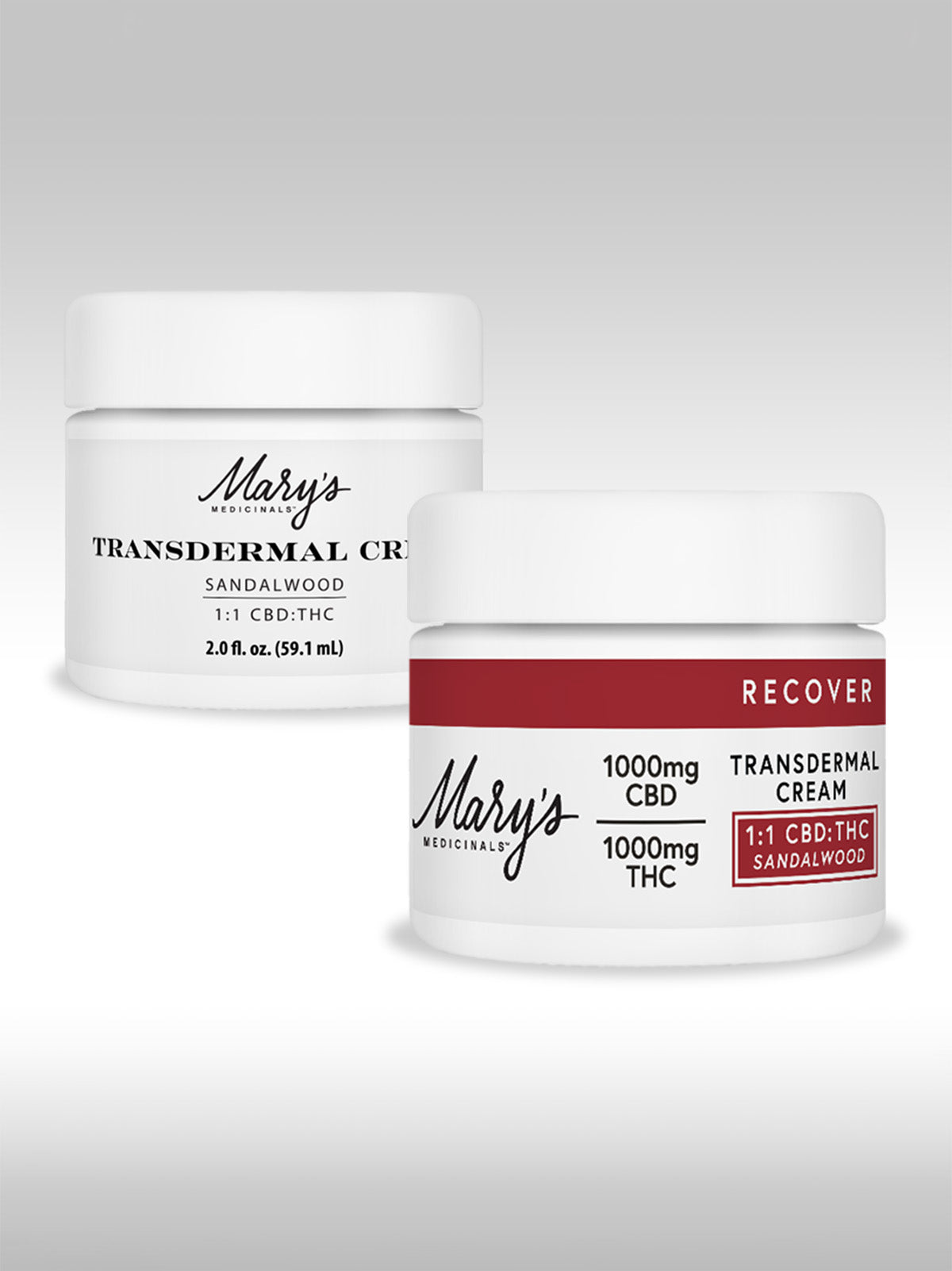 Mary's Medicinals - Transdermal Cream - Recover 1:1 Sandalwood (1000mg CBD : 1000mg THC) 2oz